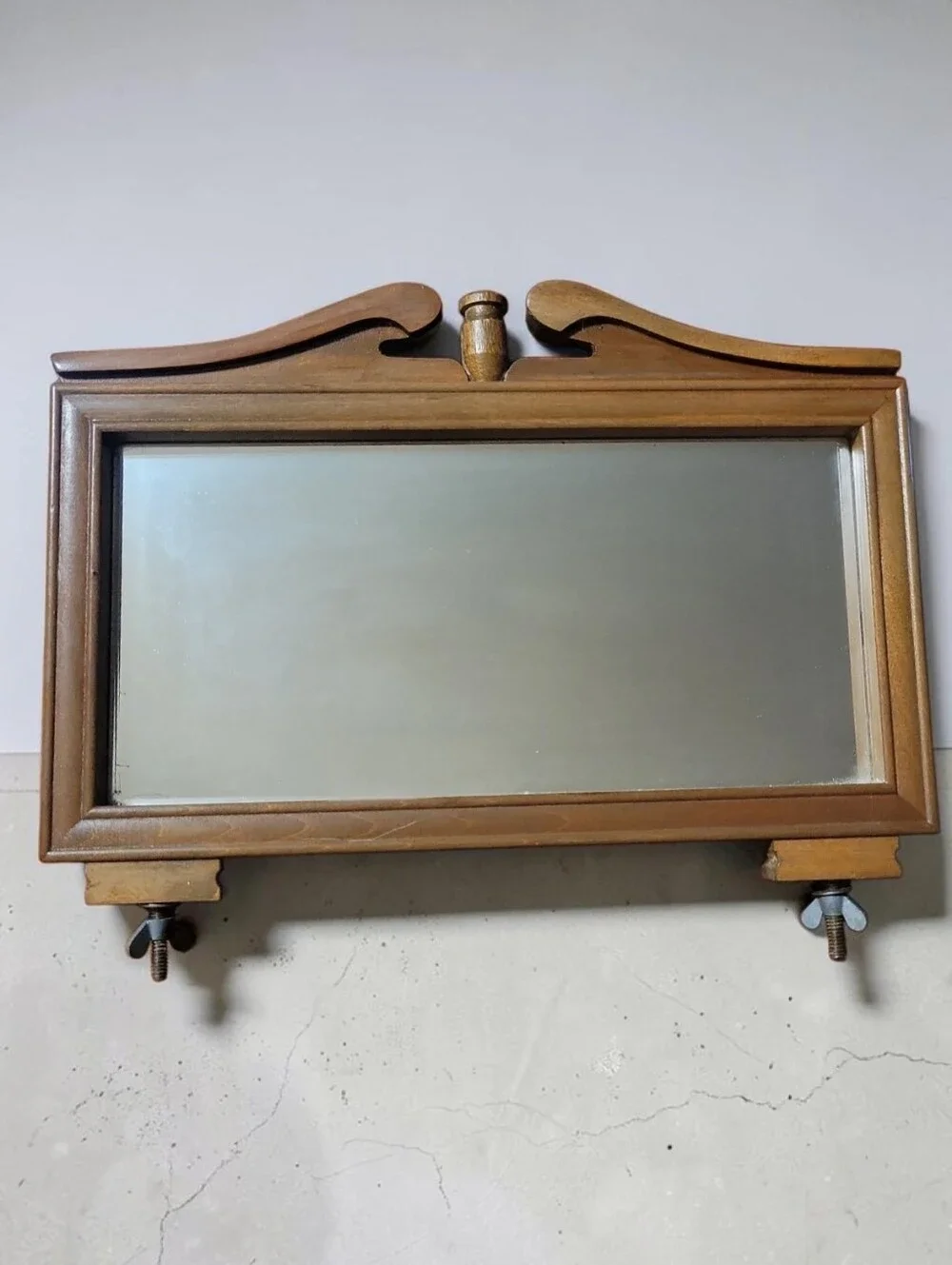 Vtg Mini Salesman's Sample/Doll Furniture/ Jewelry Box Vanity Mirror Wood Frame